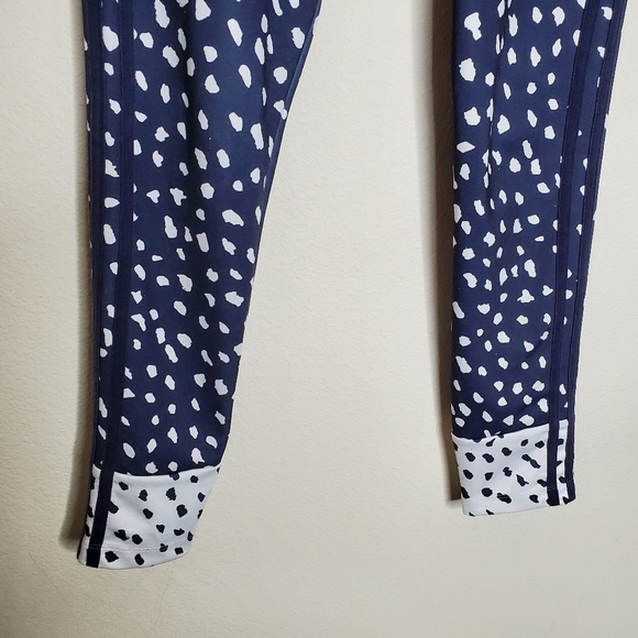 Adidas Originals Navy Blue High Rise 3 Striped Dot Printed Tight Leggings - Picture 10 of 12